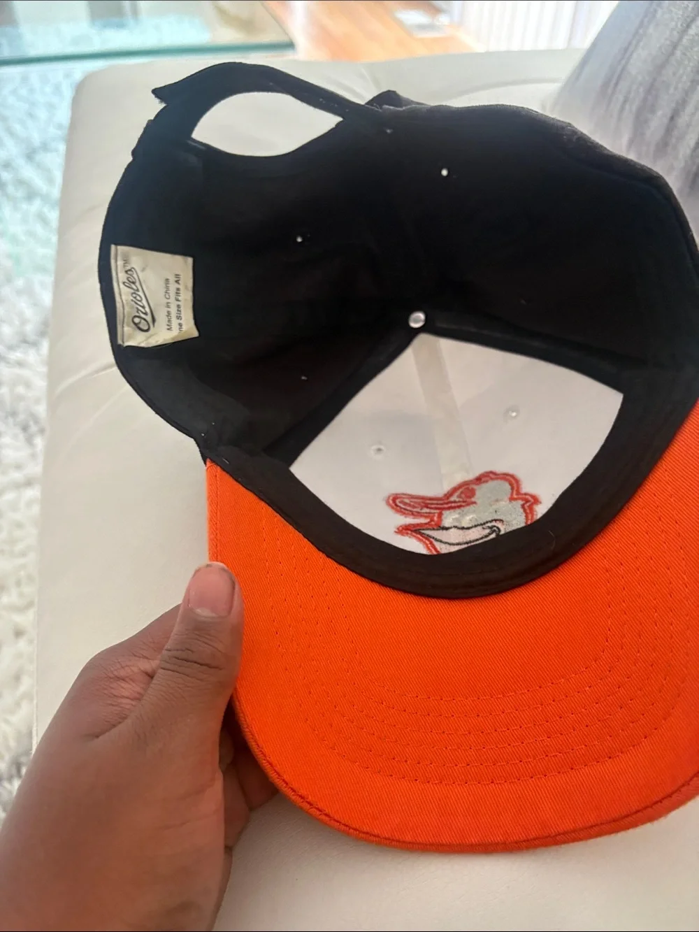 New Era Kids Baseball Cap - Orange & White with Black Logo